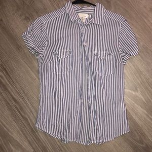 Blue stripe button down shirt